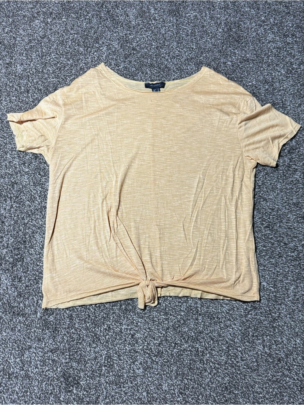 Primark Light Yellow Tie-Front Short Sleeve Top